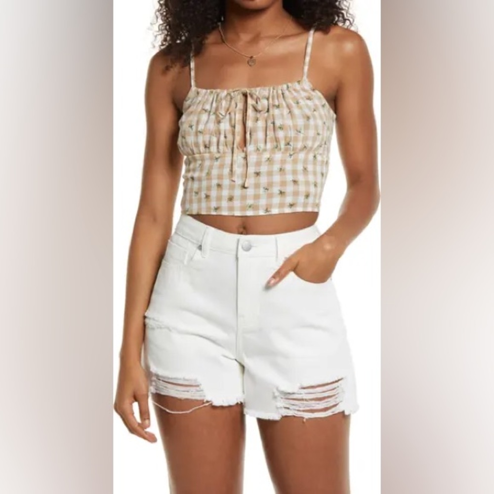 NWT Nordstrom BP Picnic Check Crop Top Boho